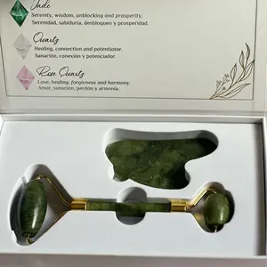 Jade Roller Set | Face Lifting Rejuvenating Skincare Daily Gentle Comfort Gua Sha derma oller enzyme