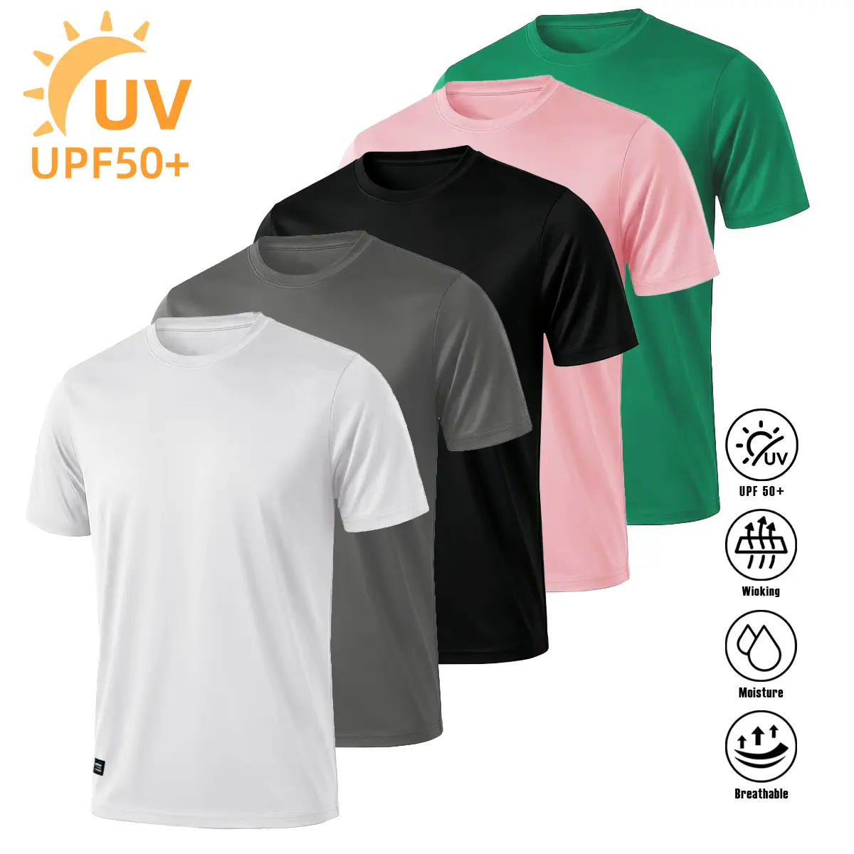 Women and Men's UPF 50+ Quick Dry Rash Guard Shirt Men's Dry Fit Short Sleeve T-Shirt Athletic Running Swim Top Tee Performance Water Shirts Hiking Activewear Outdoor Breathable T-shirt for Athletic Fishing Swimming Fathers day gift #Summervibes
