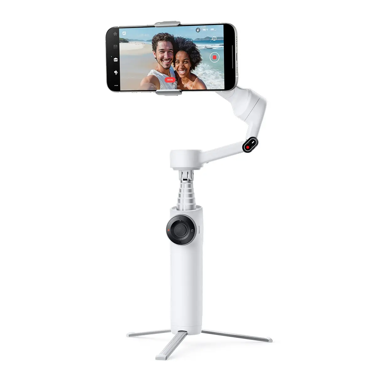 Insta360 Flow 2 Standard Bundle Gimbal Stabilizer - Summit White, Compatible with Cameras & Smartphones, Model CINSABQA-FLOW2LITE01, Cam