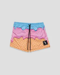 Frozen Treats Ice Cream Sundae Diamond Air Mesh Shorts - Youth