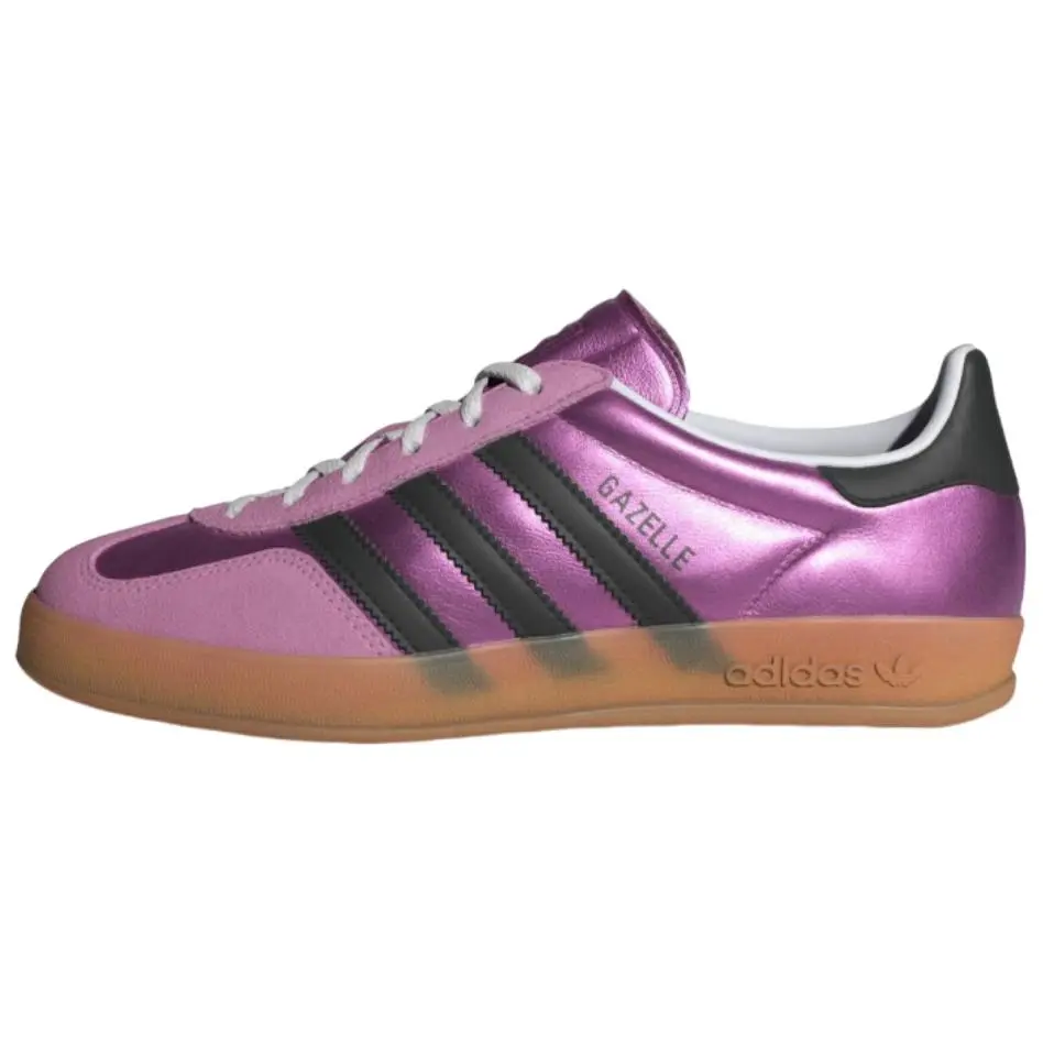 Adidas Women's Gazelle Indoor Suede Sneakers - Comfy Suede, Retro Sporty Chic Design, Metallic Finish, Gum Sole, Bliss Lilac, US 5-11 Women's Sports Shoes for Indoor Wear