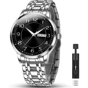 Mens  Watch Luxury Minimalist Dress Watch Classic  Watches for Men Analog Quartz Stainless Steel Men's Wrist Watches with Date Luminous Relojes para Hombres