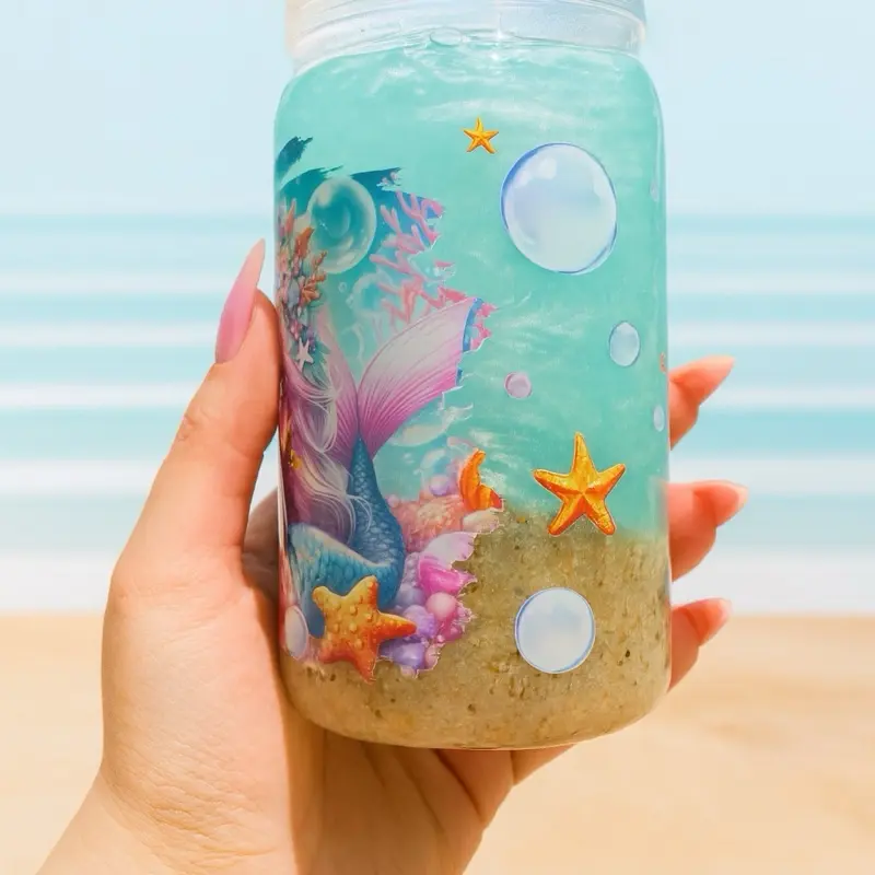 Mermaid Swirl Cup  | Ocean-Inspired Acrylic Drinkware