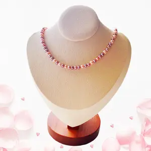 Piswency Candy Color Baby Pearl Necklace - High Luster Tiny Freshwater Pearls, 925 Sterling Silver Choker Jewelry Gift for Her