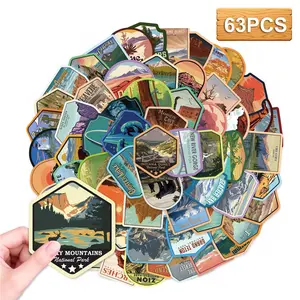 National Park Stickers - Complete Set of All 63 United States National Parks Vinyl Laminated Stickers/Decals Suitable for Indoor & Outdoor Use