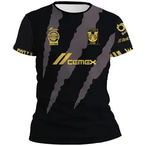 Liga MX Playera Tigres Negra GarrasKits, Camisetas de Futbol, Football Gear, Sport Apparel, Soccer Jersey Men Women