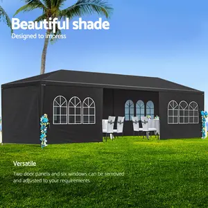 10'x30' Outdoor Party Tent with 0/5/7/8 Removable Sidewalls, Waterproof Canopy Patio Wedding Gazebo