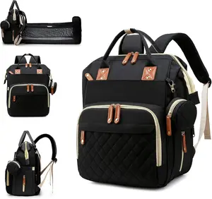 Diaper bag with changing station, 3-in-1 baby diaper backpack with foldable changing pad, large travel backpack, suitable for boys and girls, essential baby item