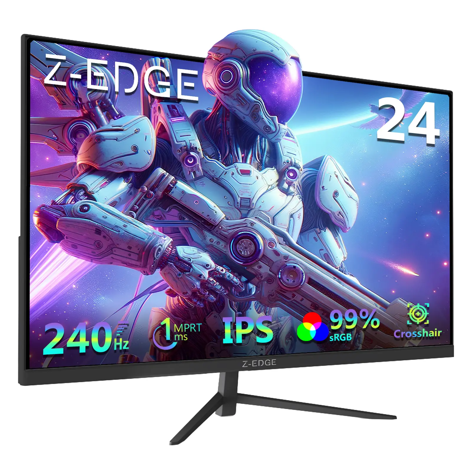 Z-Edge UG24PJ 24-Inch 240Hz FHD 1080p Fast IPS Gaming Monitor - 1ms MPRT, 350nits, 16.7M Colors, 99% sRGB, Frameless, Wall Mountable, Game Ready, 1x DP, 1x HDMI, Black White (for Outdoor Fun), Fast Ips Monitor, Game Ready Monitor