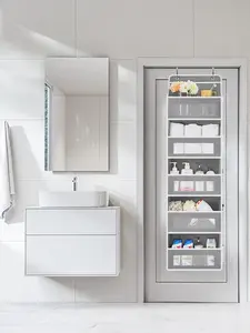 Breathable Fabric Hanging Door Organizer, Multi Pocket Over Door Storage Organizer for Baby Essentials, Toys and Household Sundries,Universal Fit Behind Door Storage Organizer kitchen gadget clearance large side makeup cosmetic kg capacity