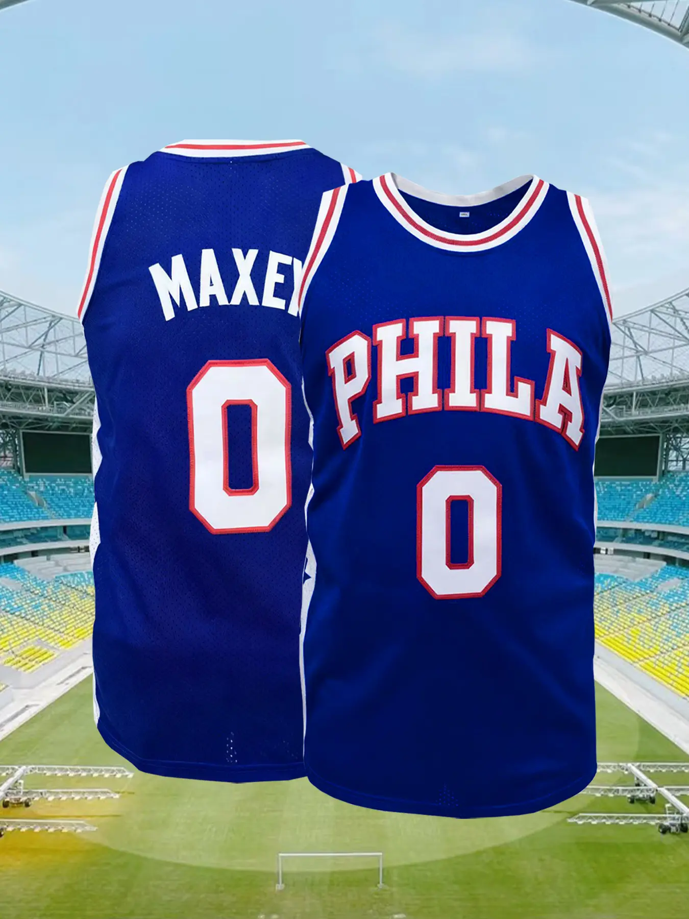 Men's Philadelphia #77 Basketball Jersey, Embroidered Letters and Number Loose Breathable Tank Top, Athletic Active Tops, Gym Workout Tops, Gym Athletic Clothes, Athletic Training Apparel, Basketball Wear, Sport Top, Unisex, All Seasons