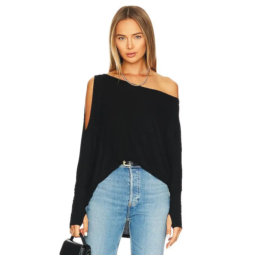 Michael Lauren Deuce Oversized Top in Black