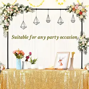 Sturdy Adjustable Metal Table Arch Frame With Clips Portable Desktop Decor Rack For Wedding Birthday Holiday Party Table Setting Easy Use Decor