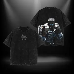 Atom - Real Steel Menswear Gift for movie fans Top Apparel Classic Oversized Seamless Simple Straight Man designer shirts Men's Regular Fit Floral Print Tee