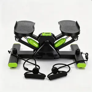 Compact Home Fitness Stepper with Resistance Bands, Hydraulic Mini Step Machine, Quiet Indoor Stair Stepper for Small Spaces & Apartments Portable Waist Twisting Ab Trainer