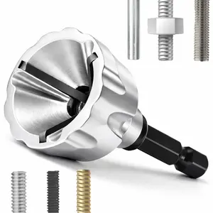 Thread Repair Bit for Drill Bolt and Chamfering Deferer Threaded Rod  Burr Remover Deburring External Chamfer Tool Also Tread Cleaner Works with 3-19 mm
