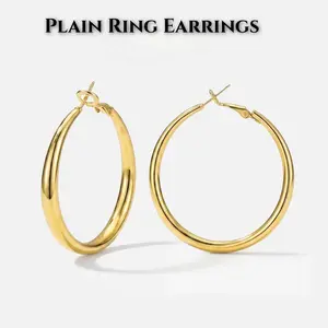Gold Silver Hoop Earrings for Women Large Small Hoops Set 30mm 40mm 50mm 60mm Daily Wear Gift for Girlfriend Wife Mom ﻿
