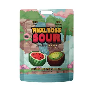 Final Boss Sour Candy | Level 3, Watermelon Kiwi, 1 Pack – Made with Real Dried Fruit, No Artificial Colors, No Artificial Fruit Flavors, Low Calorie Snack for Kids, Teens, Adults, Lunch Boxes