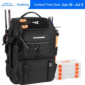 [Buy one get two] KastKing Karryall 40L Fishing Tackle Backpack with Rod Holders & 4 Tackle Boxes, Waterproof Fishing Gear Storage Bag for Camping, Hunting & Outdoor Activities
