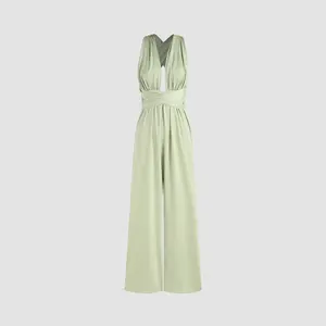 Cider [2 colors, size 2-10] Deep V Tie Back Jumpsuit