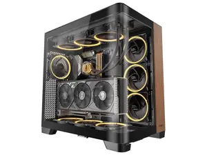 Antec C8 Curve Wood, Fans not Included, Wooden Front Panel, Super Wide Angle Single Curved Glass, Dual-Chamber Layout, Type-C, 360mm Radiator Support, RTX 40 Compatible, Full-Tower E-ATX PC Case