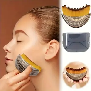 Lymphatic Contour Facial Brush and Gua Sha Board Set, Lymphatic Drainage Massager for Face and Chin Shaping, Conforms to the Skin to Relieve Fatigue and Promote Health and Wellness, Facial Care Tool