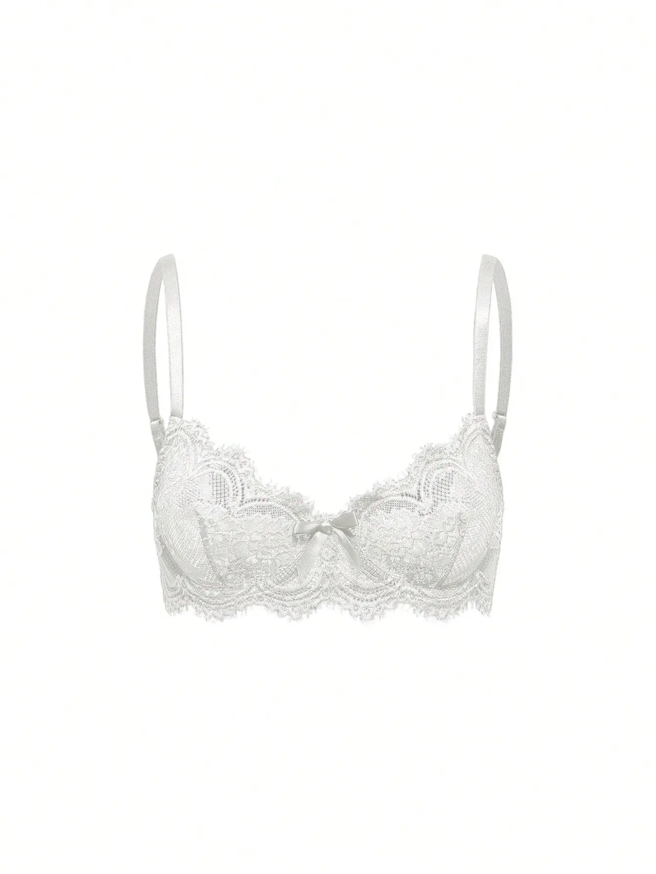 Women's Lace Bralette - Elegant Womenswear Everyday Bra with Adjustable Straps