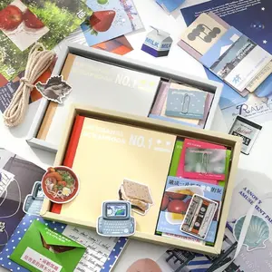 106pcs Box Paper Craft DIY Sticker Tape Set, Style High-Quality Handmade Material, Decorative Supplies for Creative Projects, Decorative Stickers