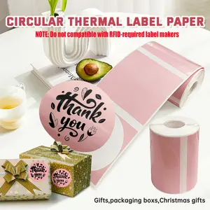 2 Inch Round Thermal Sticker Labels(50mm)- 150 Sheets/Roll, Self-Adhesive Direct Thermal label Paper For P50/M110/M220/D100/D200/X4 Printers, Circle Stickers For Reatil Thank You Tags, Food Jars & Gift Packaging