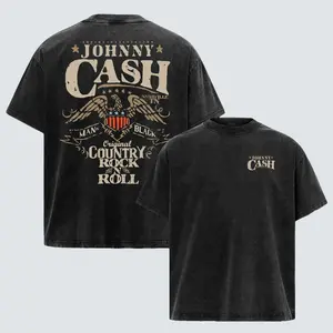Johnny Cash Country Rock n Roll Outlaw Rockabilly Folk Music T-shirts, Music Graphic Tee, Rock Band Shirt, Gift for band fans, Men's and women's round neck cotton casual T-shirt, Beautiful graphic T-shirt Top Womenswear Breathable Everyday