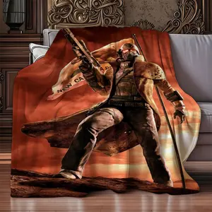 1Pc Design Fallout NCR Rangers Digital Print Pattern Flannel Blanket - 100 polyester, vivid digital prints. Lightweight, cozy year-round. Versatile gift for Christmas, Valentines Day, weddings, birthdays friends. Cozy Throw Blanket