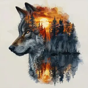 Paint By Numbers Kit On Canvas DIY Oil Art Wolf Picture Home Decor40x40cm