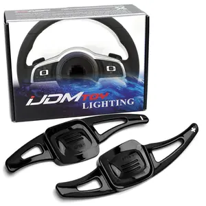 iJDMTOY Gloss Black Finish Large Paddle Extensions For Volkswagen 2022-up MK8 Golf GTI, Jetta GLI, Arteon, Polo, etc