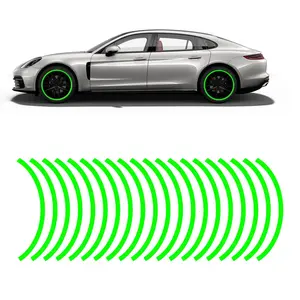 【US 2025 Black Fridays Deals】Car Stickers Glowing Wheel Hub Sticker, Luminous Car Stickers forNight High Reflective WheelStickers