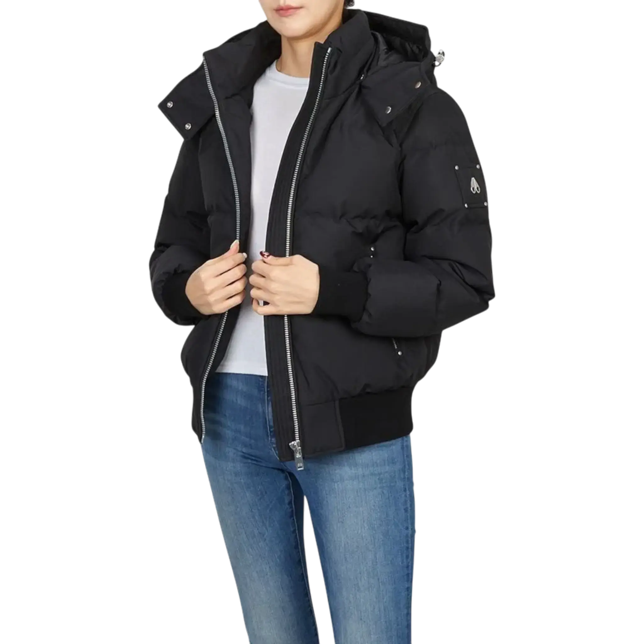Moose Knuckles Cloud Bomber Jacket in Black | Women's