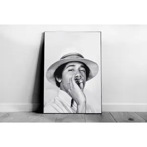 Young Barack Obama Smoking Poster, Black and White Wall Art