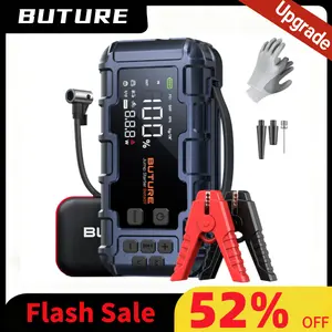 Buture 10-in-1 Portable Car Battery Jump Starter with Air Compressor 8000A 160PSI 45W Charger, Jump Starter Jump Box (All Gas 14L Diesel), Car Battery Jumper Starter Portable Jumper Cables, Gloves, Lights,Christmas,gift