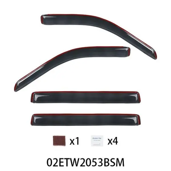 CROSSDESIGN Classic Side Window Deflectors & Visors - 4 Low-Profile Vent Rain Guards, High-Quality Impact-Modified Acrylic Fit For 2022-2026 Toyota Tundra CREWMAX