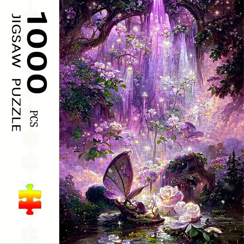 1000 Piece Fluorescent Cave Theme Puzzle, Creative Puzzle, Large Adult Family Interactive Toy, Puzzle Game, DIY Home Decor Brain Challenge, Holiday Scene, Perfect Gift, Jigsaw Puzzle, Art Puzzles Gift