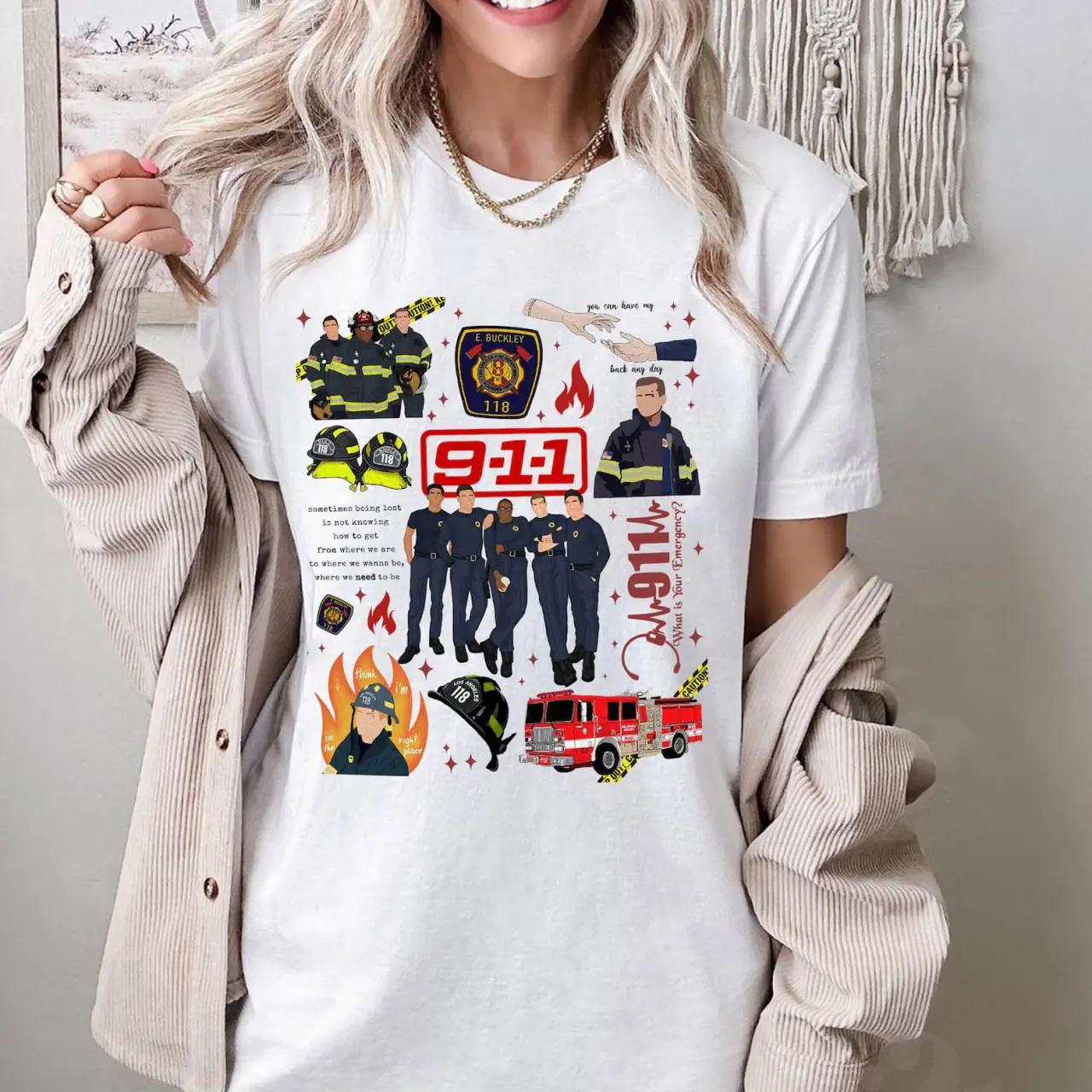 911 Series TV Show T-Shirt Sweatshirt Hoodie, Firehouse 118 Graphic Shirt, Movie Quote Shirt for Fans, First Responder Gift Tee