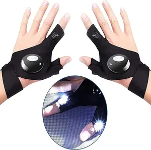 HANDS-FREE LIGHT!  Flashlight Gloves for Repairs, Camping & Hiking Men