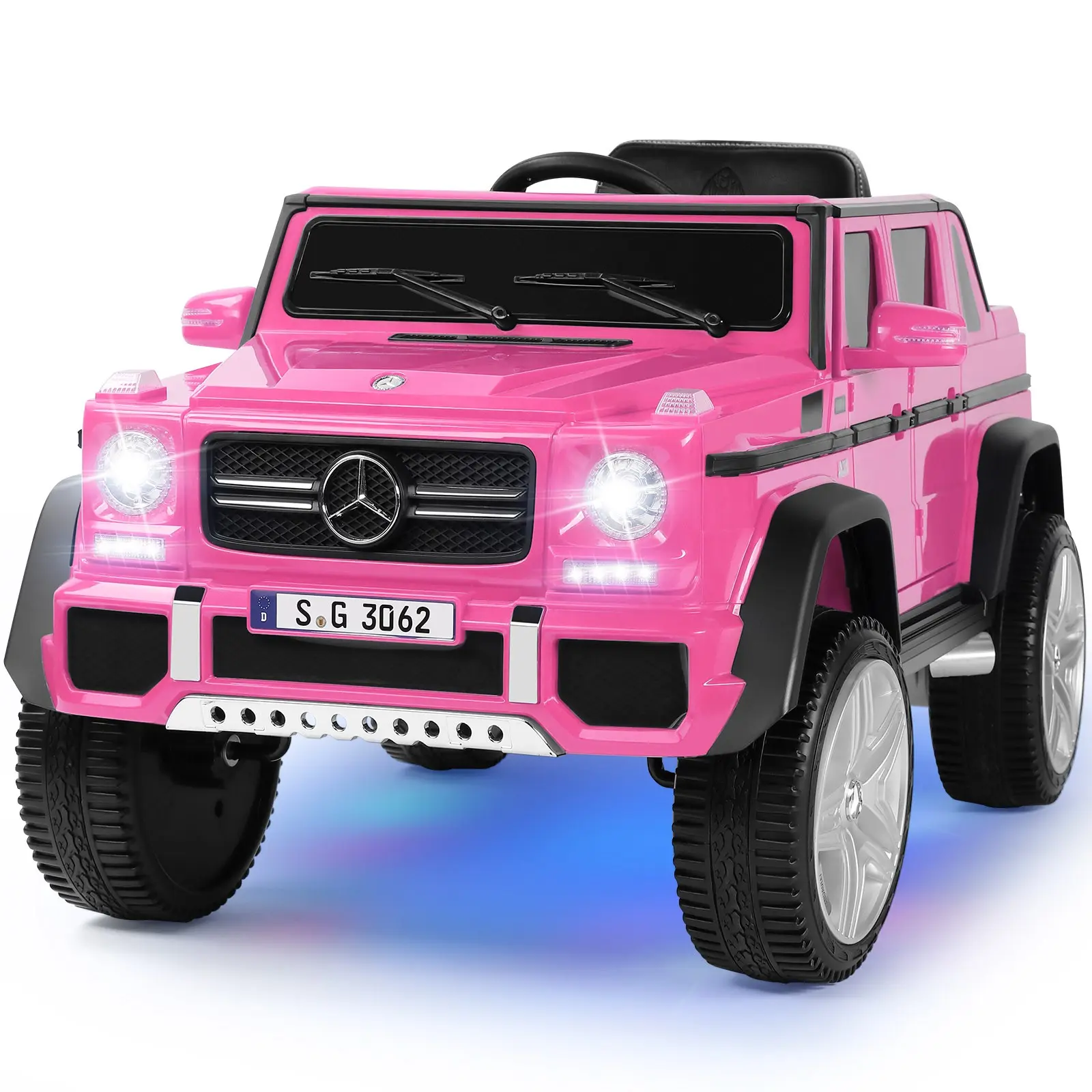 Ride On Cars 12V7AH Battery Powered Toy Electric Car for Kids with 2.4GHz Remote Control 2 Motors 3 Speeds Lock Music Horn LED Lights Pink