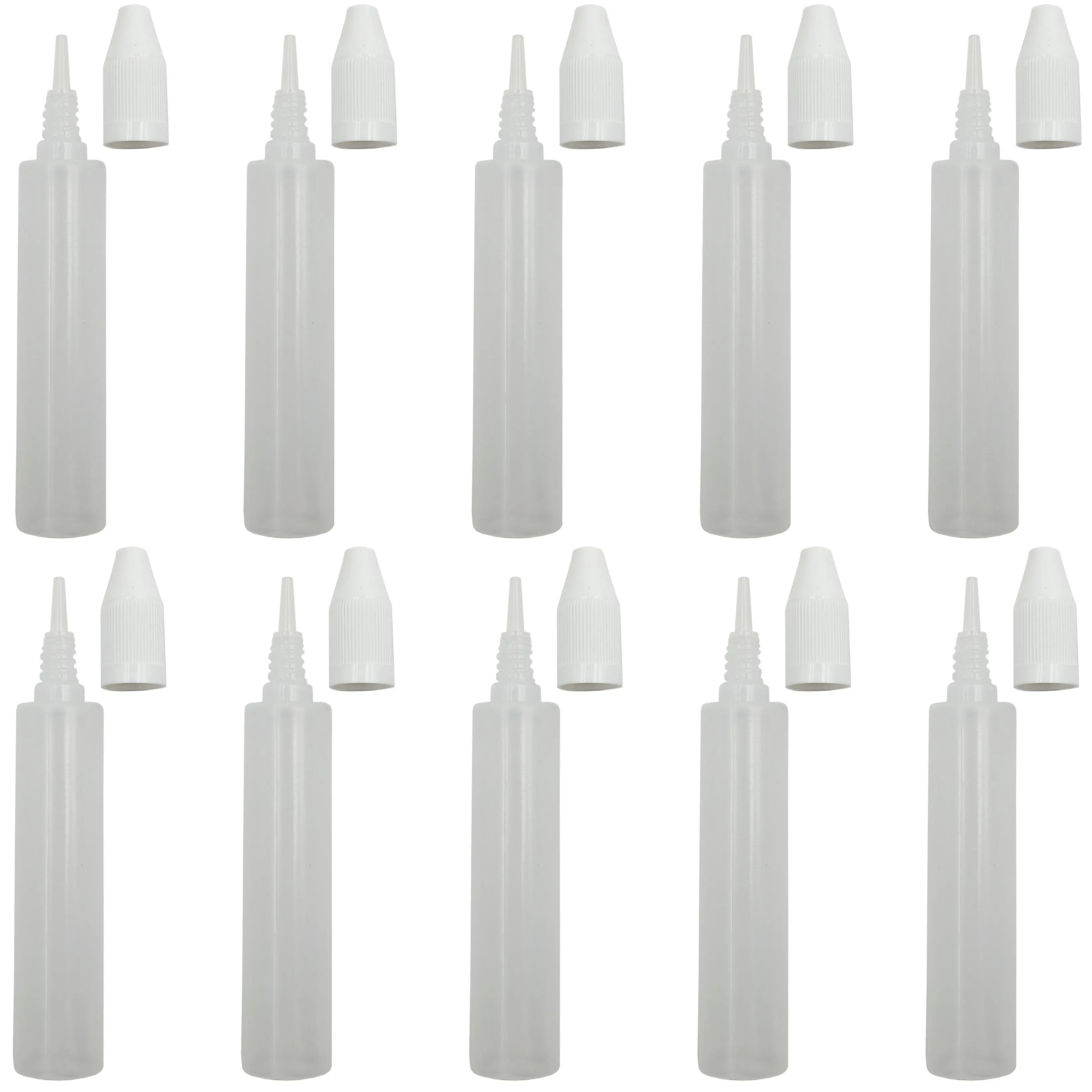 10-Pack 30mL Translucent Plastic Unicorn Dropper Top Bottles with White Screw-On Tops, Home Organiser Storage Containers