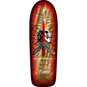 Powell Peralta OG Skull & Sword Reissue Skateboard Deck Gold Foil - 10 x 30