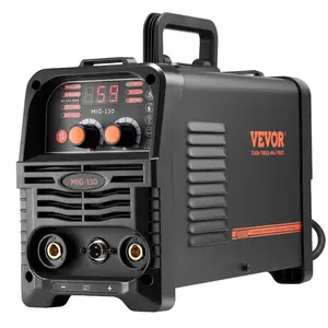 MIG Welder, 130Amp Synergic Mig Welding Machine, 3-in-1 Flux Core MIG/Stick/Lift TIG Multi-Process Welder Machine, 110V Portable Mig Welder with IGBT Inverter Technology Digital Screen