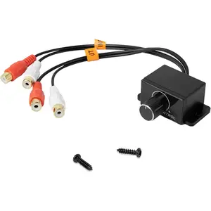 Universal  RCA Amplifier Level Controller - Audio Bass Control Knob with Sub Amp Volume  | Plug-and-Play Bass Boost Adjuster for , ,  Theater & Speaker Systems