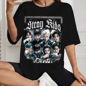 Stray kids Giant Album Graphic T-shirt, Stray Kids dominATE World Tour Shirt, Stray Kids ATE Shirt, Bangchan, Lee Know, Changbin Hyunjin 6RLP3