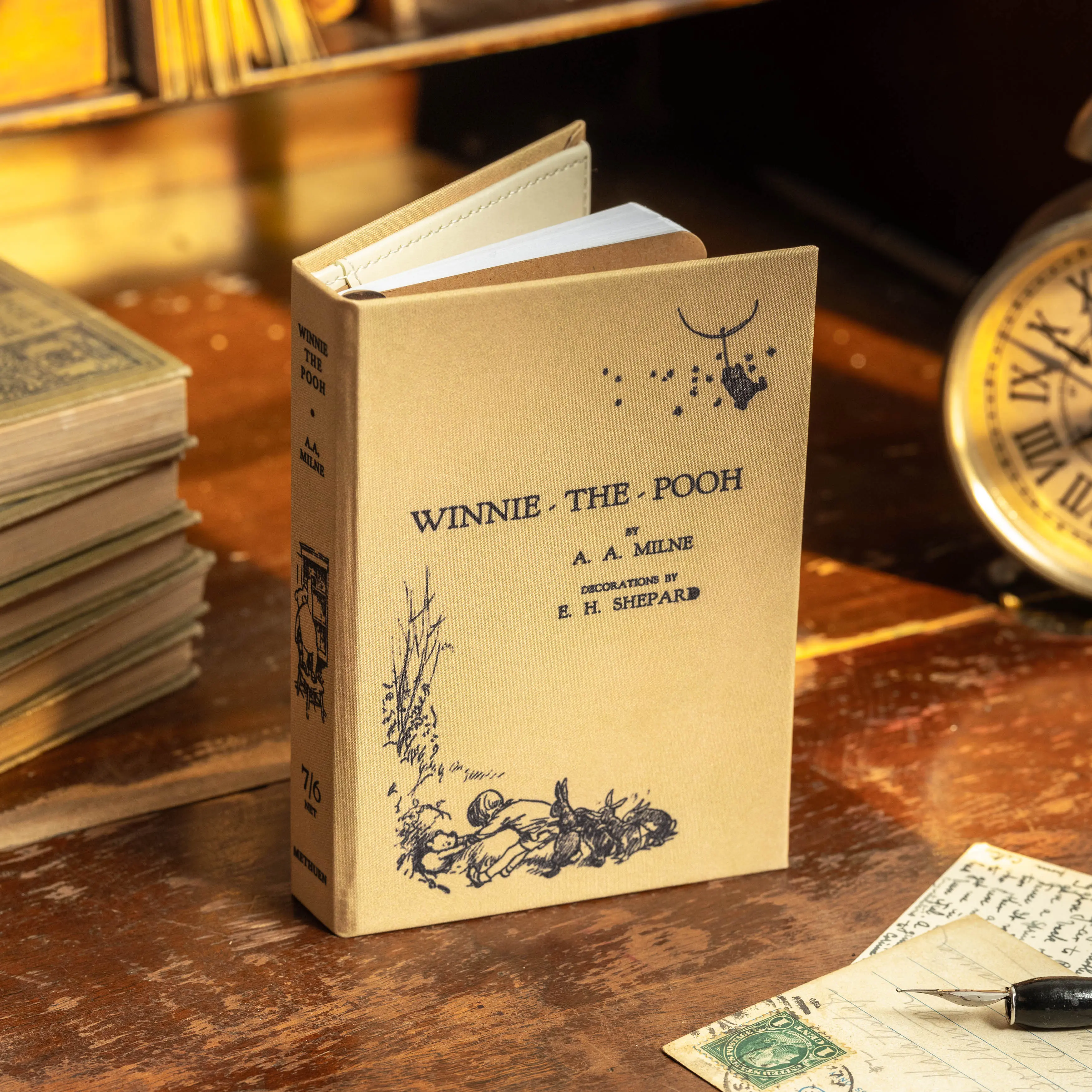 'Winnie-the-Pooh' by A. A. Milne & E. H. Shepard 1926 Passport Book Wallet with Kraft Notebook and Silver Pen