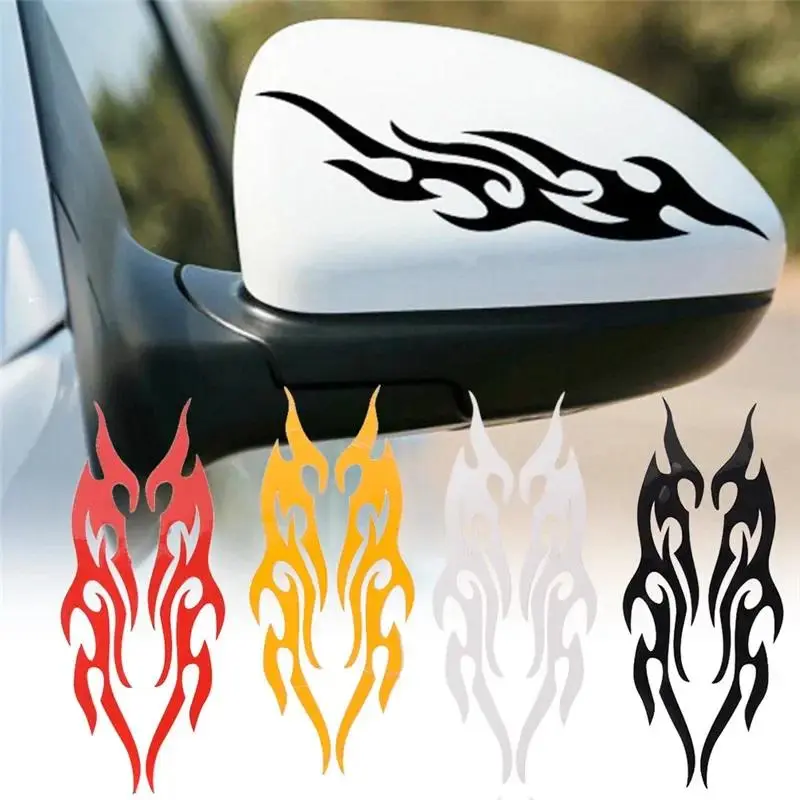 Car sticker modified flame car stickers bumper hood rearview mirror head cover stickers cover scratches motorcycle decals Side Decals Universal Car Sticker Vehicle Exterior Decoration Automotive Decoration Automobile Decals