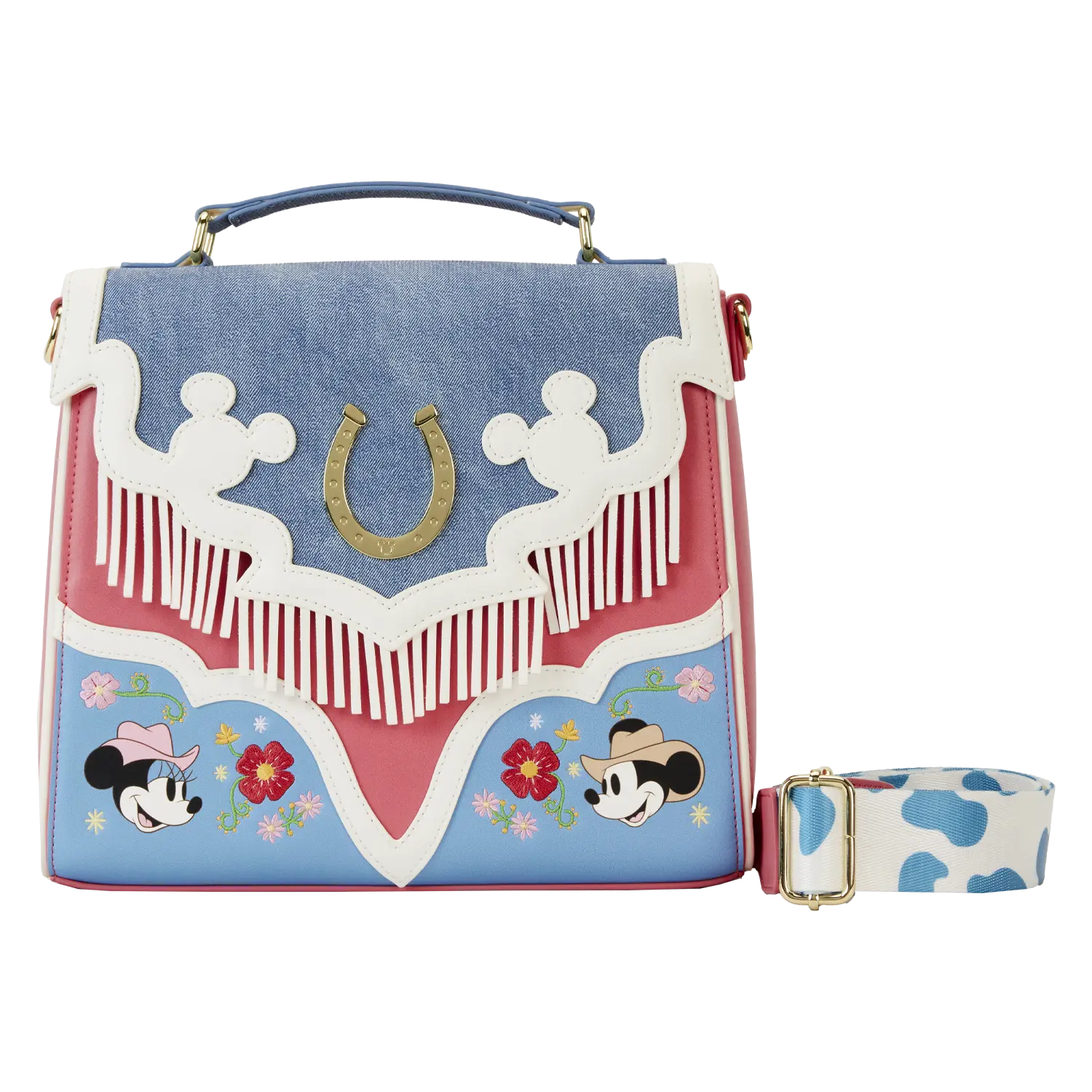 Western Mickey & Minnie Fringe Crossbody Bag